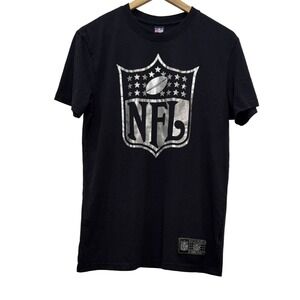 NFL Shield Logo T-Shirt Men's S‎ Black Reflective Officially Licensed Short